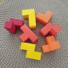 Soma Cube Puzzle Nikitin Squares Educational Kids Toy Tetris 3mm Laser Cut CDR File
