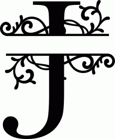 Split Monogram Letter J Free DXF Vectors File