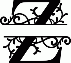Split Monogram Letter Z Free DXF Vectors File