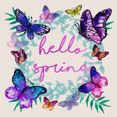 Spring Background Butterflies Free Vector
