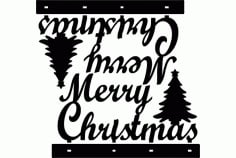 Stand Merry Christmas Decoration Laser Cut DXF File