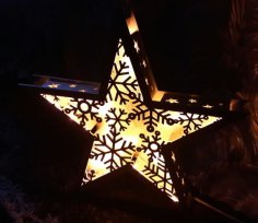 Star Lamp Snowflake Night Light Lamp Laser Cut DXF File