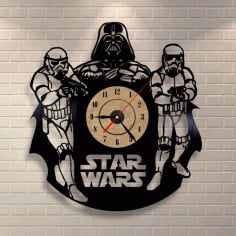 Star Wars Darth Vader Wall Clock and Storm Troopers Free CDR Vectors File