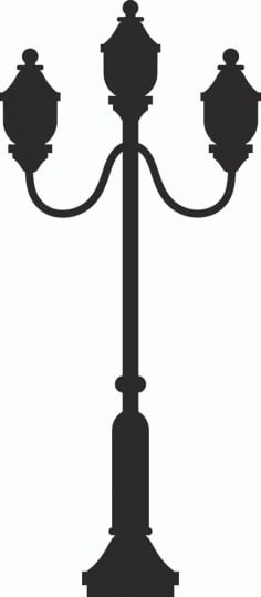 Street Lamp Silhouette Free Vector DXF File