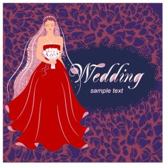 Stylish Wedding Invitation Card Design Free Vector