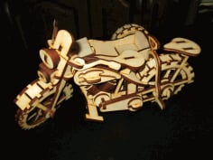 Stylish Wooden 3D Bike Puzzle  Laser Cut Free CDR File