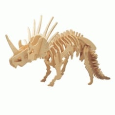 Styracosaurus 3D Puzzle Template Laser Cut DXF File