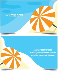 Summer Travel Agency Business Card Template Free Vector