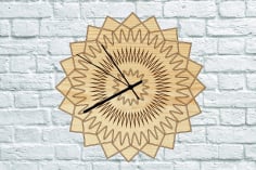 Sunflower CNC Clock Face Plans Free DXF File