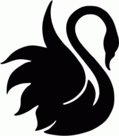 Swan Icon Black CDR Vectors File