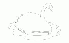 Swan On Water Free Dxf File For Cnc DXF Vectors File
