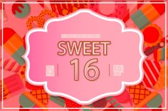 Sweet 16 Party Invitation Card Design Free Vector
