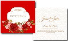 Swirls Wedding Invitation Free Vector