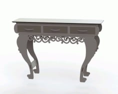 Table with Three Drawers Laser Cut DXF File