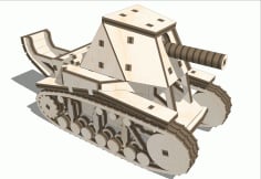 Tank SU-18 Wooden 3D Puzzle Laser Cut Free CDR File