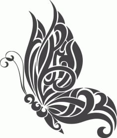 Tattoo Butterfly Design Free DXF Vectors File