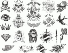 Tattoo Compositions Pack Free Design CDR File