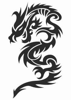 Tattoo Dragon Vector Illustration Free CDR Vectors File