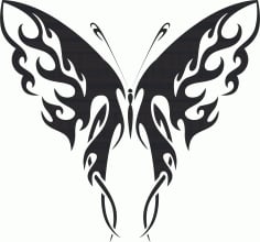 Tattoo Tribal Butterfly Silhouette CDR File