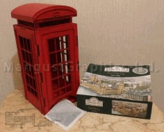 Tea Bags Holder London Phone Booth Laser Cut CDR File