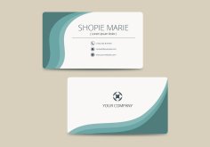 Teal Business Card Template Free Vector
