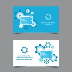 Tech Business Card Template Free Vector