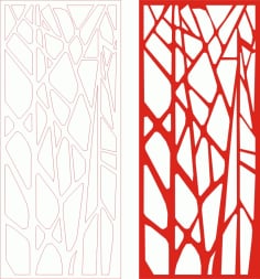Template of Vertical Tree Net Panels Decorative Laser Cut CDR File