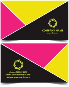 Three Colors Business Card Template Free Vector