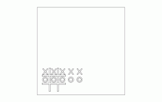 Tictactoe Board Game Template DXF File