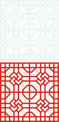 Tile Catalog Screen Decorative Room Divider Grill Design Laser Cut CDR File