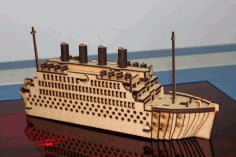 Titanic 3D Puzzle Laser Cut Template CDR File