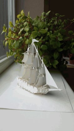 Titanic Wooden Carved Ship 3D Model for Decoration CDR File