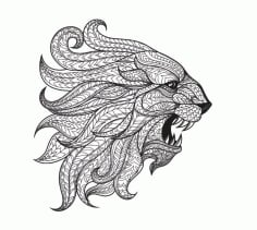 Totem Animal Lion Face Vector Art CDR File