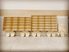 Toy Car Storage Truck Wooden Wall Hanging Rack Laser Cut Template Free CDR File