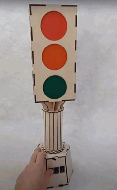 Traffic Light Toy Laser Cut Wooden Model CDR File