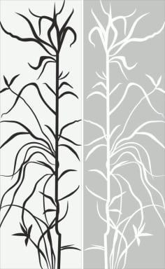 Tree and Leaf Abstract Pattern Sandblast Pattern CDR File