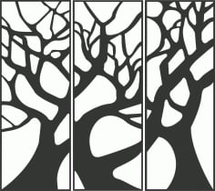 Tree Grill Room Divider Screen Plasma Cutting DXF File