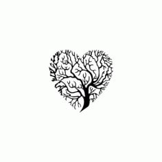 Tree Heart Silhouette DXF File
