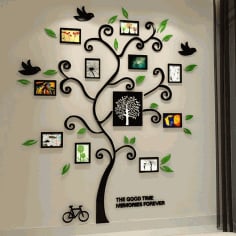 Tree of Life Black 3D Wall Decal Free CDR File