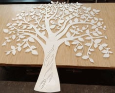 Tree Wall Decor Template Laser Cut Free CDR File