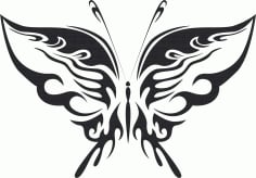 Tribal Butterfly Vector Art 19 Free DXF Vectors File