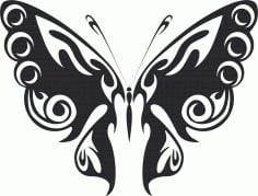 Tribal Butterfly Vector Art 99 Free DXF Vectors File