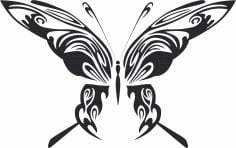 Tribal Butterfly Vector Art Design Free DXF Vectors File
