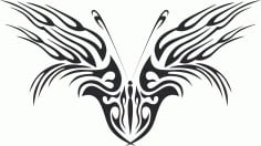 Tribal Butterfly Vector Plasma Art Free DXF Vectors File