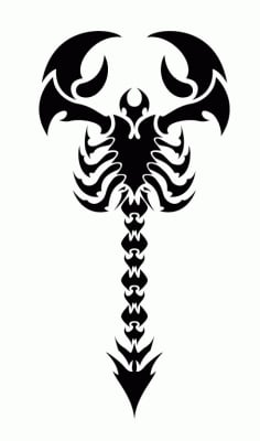 Tribal scorpion tattoo design Laser Cutting DXF File