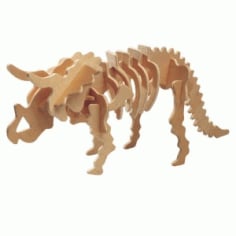 Triceratops 3D Puzzle Laser Cut DXF File