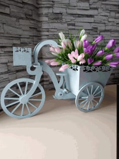 Tricycle Flower Basket Laser Cut CDR File