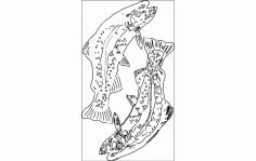 Trout Fish Silhouette CNC Router Free DXF File