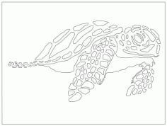 Turtle Line Art DXF File