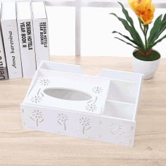 Unique Wooden Plastic Tissue Box Organizer Table Storage Box Household Living Room Pumping Paper Container CDR File